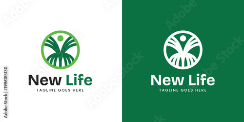 Green New Life Bird Nature Circle Wellness Brand Logo