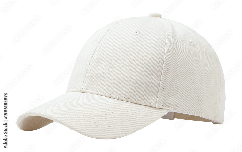 Fototapeta premium Blank White Baseball Cap Mockup Isolated. Transparent Background