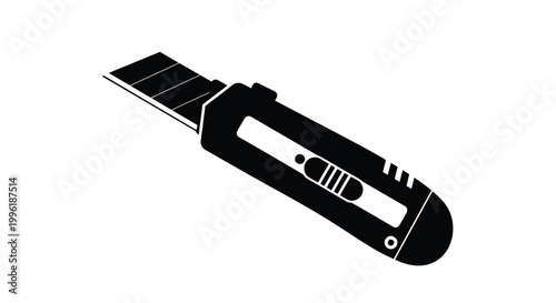 utility knife silhouette on white background high quality