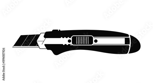 utility knife silhouette on white background high quality