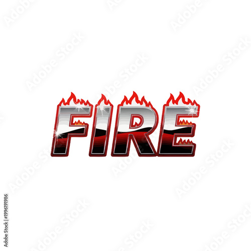 Fiery Word "Fire" with Flames and Chrome Effect - Dynamic Typography