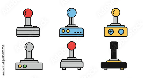 Joysticks Line art vector set abstract illustration