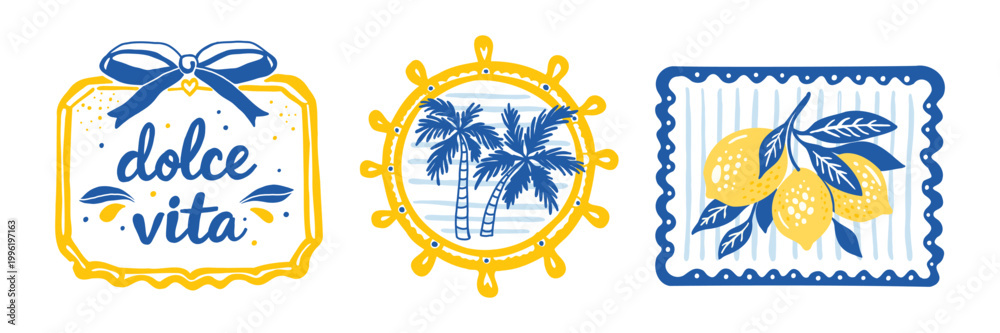 Ταπετσαρία La dolce vita lemon mediterranean posters collection italy amalfi sicily hand dr
