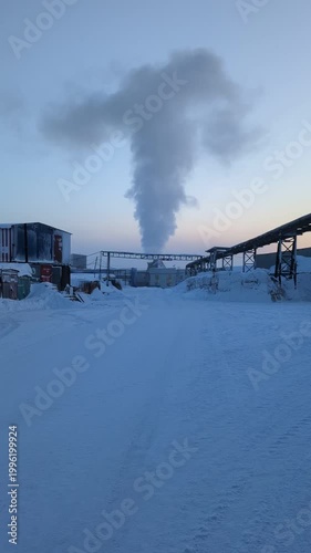 polar night view of the city Norilsk