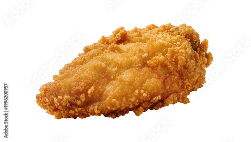Fotografie Crispy golden fried chicken wing piece, isolated on transparent background