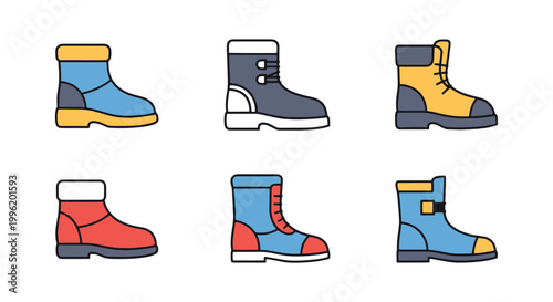 Insulated Boots Line art abstract simple creative illustration
