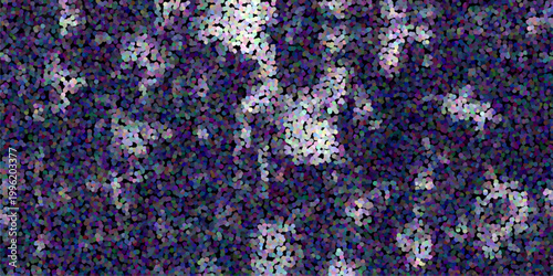 Quadro su tela Vibrant pointillist abstract background with a dark purple base and scattered co