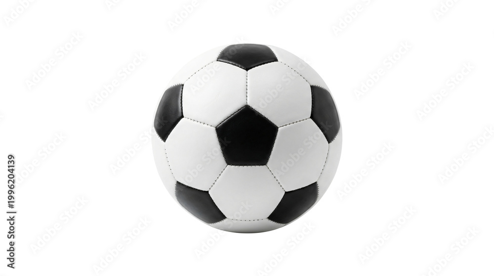 Fototapeta premium 3D realistic black and white soccer ball isolated on white background for sports marketing