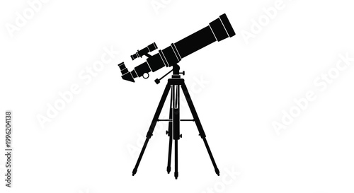 telescope silhouette on white background high quality professional