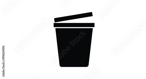 trash can icon in black silhouette on white background