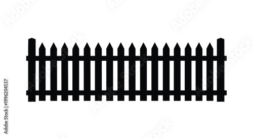 picket fence silhouette design on white background high quality