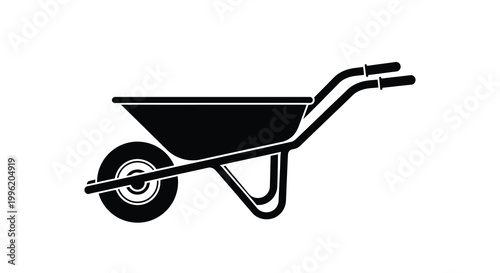 wheelbarrow silhouette on white background high quality professional