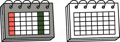 Calendar Schedule Planning Date Illustration Set