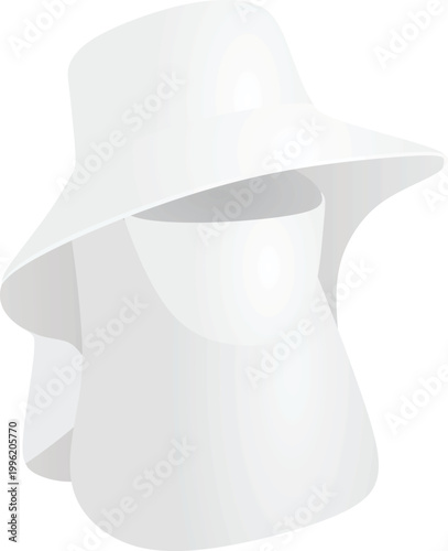 Wind-proof sun hat. vector illustration 