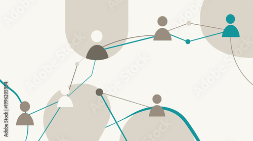 A minimalist representation of human connection and networking. Ideal for illustrating concepts of collaboration, relationships, and communication in 