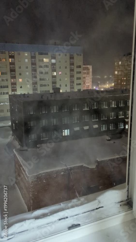 polar night view of the city Norilsk