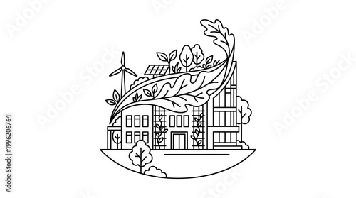 Sustainable Eco Friendly Cityscape with Renewable Energy and Green Architecture