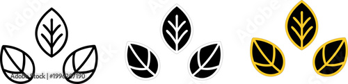 Set of 3 Planting Seed Icons - Agriculture and Gardening Symbols in Outline Solid and Color Styles - Vector