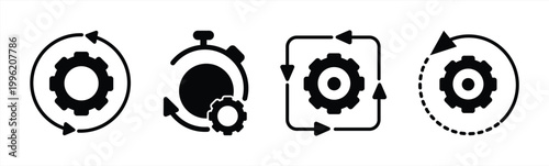 Business Process Automation and Workflow Icon Set