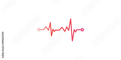 A pulsating red heart is integrated with a dynamic EKG cardiogram wave and healthcare monitor pulse line to illustrate a healthy medical rhythm and life rate in this graphic vector