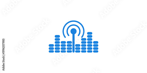 An illustration of a social network and hand cursor icon set featuring vector communication symbols for wireless internet connection and mobile technology business design
