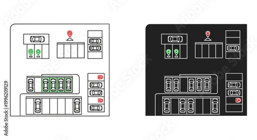 Fuse box icon set with electrical circuit breakers, white background, vector Illustration