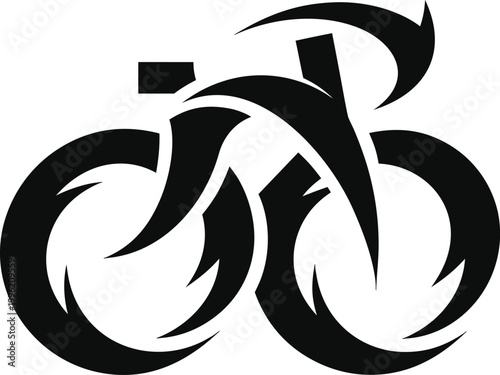 minimalist racing bicycle logo vector illustration