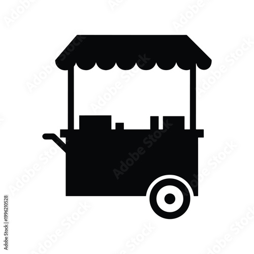 Outdoor Street Food Vendor Market Cart Stall Icon
