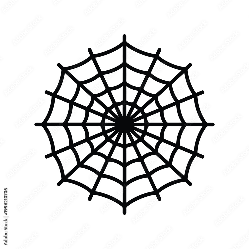 Obraz premium Tangled Spider Web Trap Halloween Decoration Icon