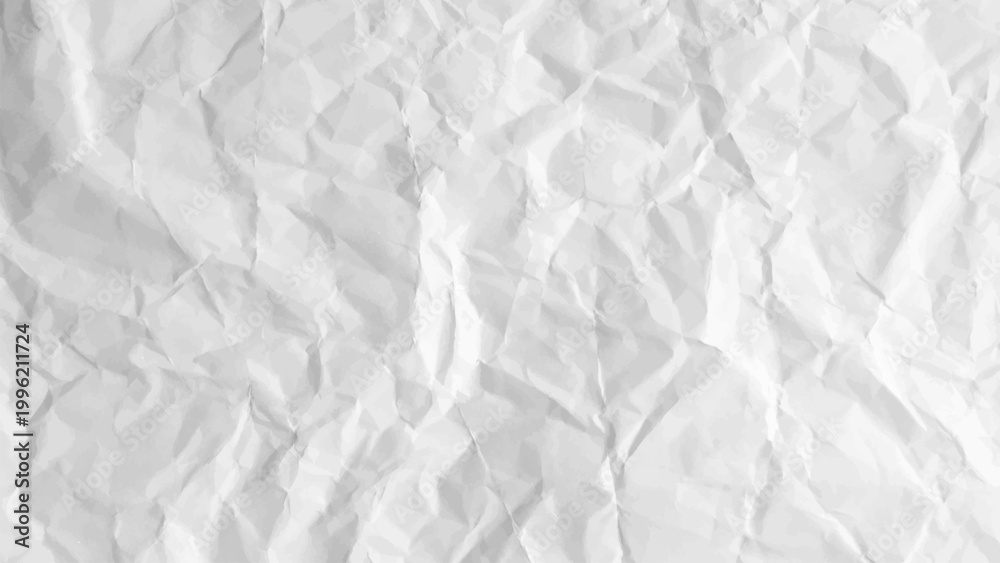 Fototapeta premium Seamless white crumpled paper texture vector with realistic folds wrinkles and abstract background