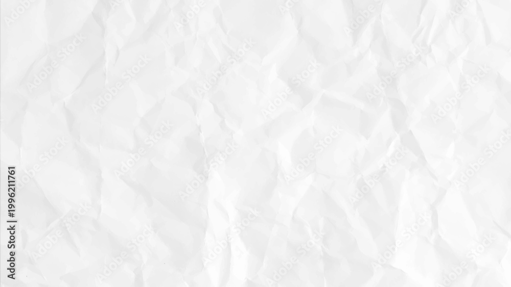 Obraz premium White paper wrinkles texture vector background with folded creased surface and minimal style