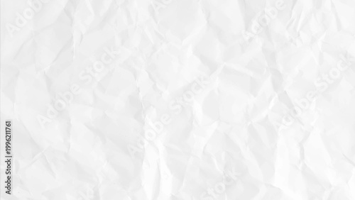 White paper wrinkles texture vector background with folded creased surface and minimal style