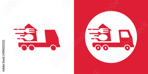 Fast Food Delivery Truck Icon.