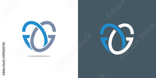 Tableau sur toile Interlocking GG Monogram Logo Design.