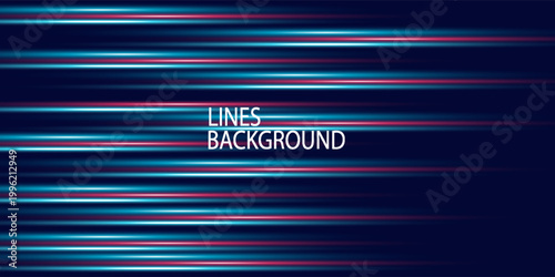 Abstract technology red and blue hi speed horizontal line movement design background. Vector illustration