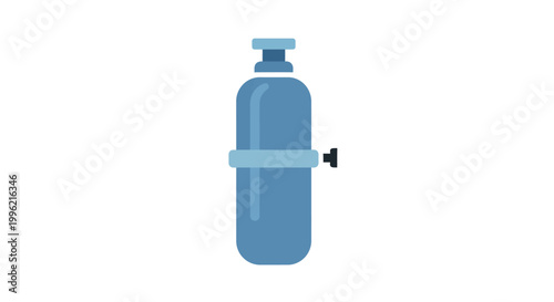 Blue Oxygen Tank with Regulator Valve