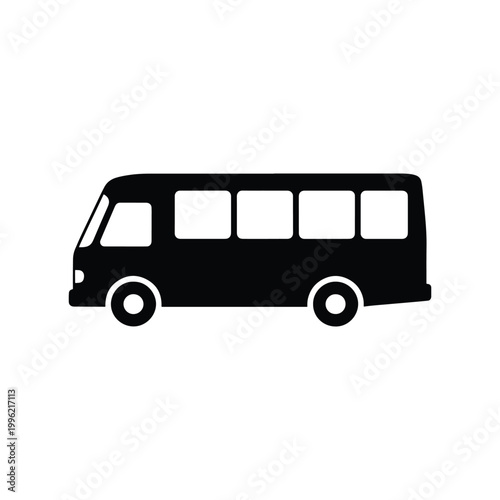 Passenger Transit Minibus Side View Icon