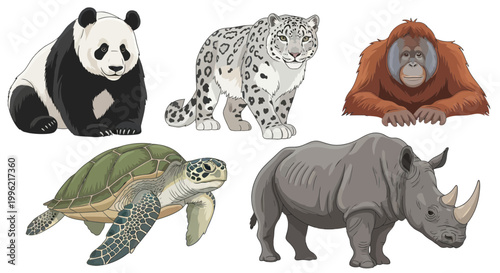 Plastic toy animals on display.