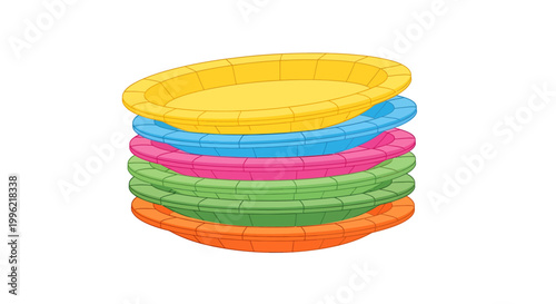 stack of colorful inflatable pools