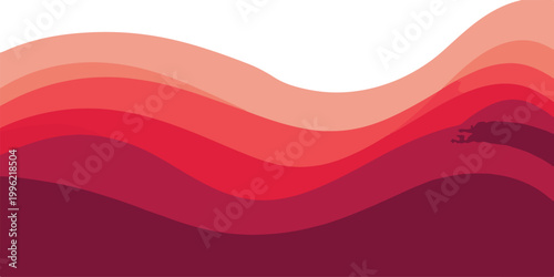 Abstract flowing curved layers of red and pink hues creating a vibrant organic background with subtle hints of shadow movement