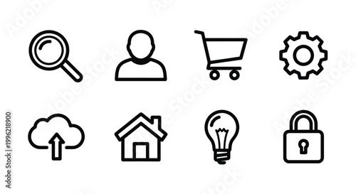 Vector icons set for home office and business use Vector