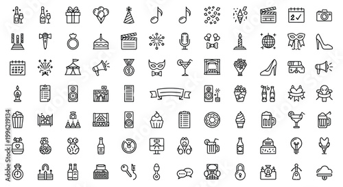 Vector icons set of office and home appliances Vector