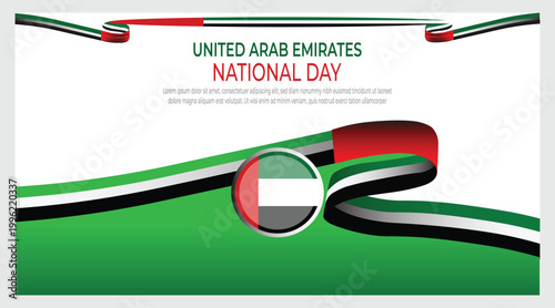 United Arab Emirates National Day Banner Background for Poster, Greeting Card with empty space area.eps