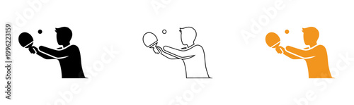 Ping pong play a hand holding paddles ready for a game