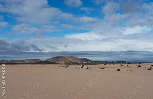 Fuerteventura sand beach in Corralejo, Spain, Canaries