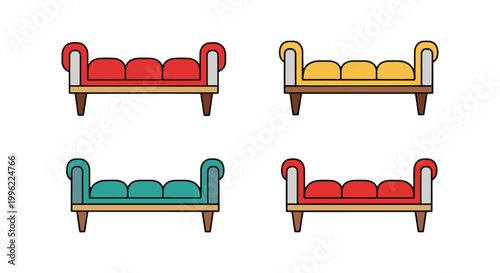 Ottoman Bench Line art vector simple abstract