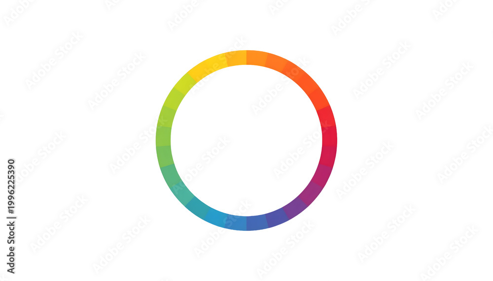 Fototapeta premium A vibrant rainbow colored circle on transparent background