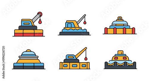 Oil containment boom Line art modern abstract minimal shapes