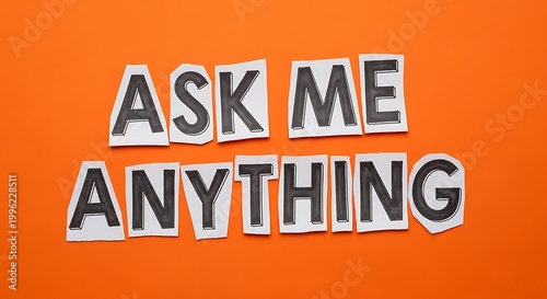 Vintage style ask me anything text design