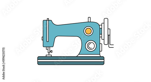 Sewing Machine Hand Wheel Line minimal shapes vector